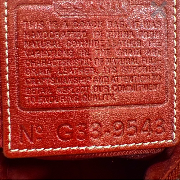 Coach VINTAGE Legacy Red Leather Crossbody Bag 9543 EUC Zip Close Adj Strap - Picture 16 of 16